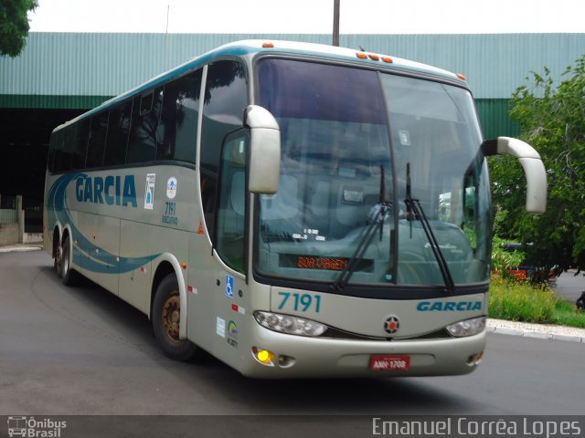 Viação Garcia 7191 na cidade de Bauru, São Paulo, Brasil, por Emanuel Corrêa Lopes. Número da foto: #782377.