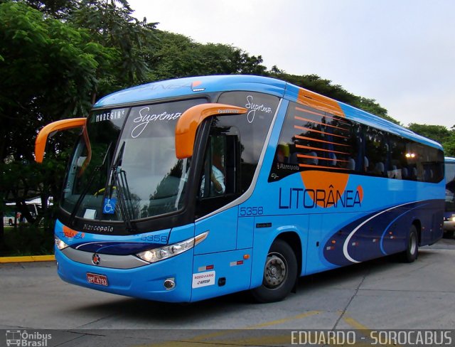 Litorânea Transportes Coletivos 5358 na cidade de São Paulo, São Paulo, Brasil, por EDUARDO - SOROCABUS. Número da foto: #784255.