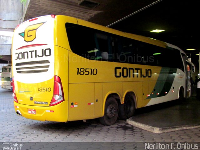 Empresa Gontijo de Transportes 18510 na cidade de Belo Horizonte, Minas Gerais, Brasil, por Nerilton F.  ônibus. Número da foto: #785685.