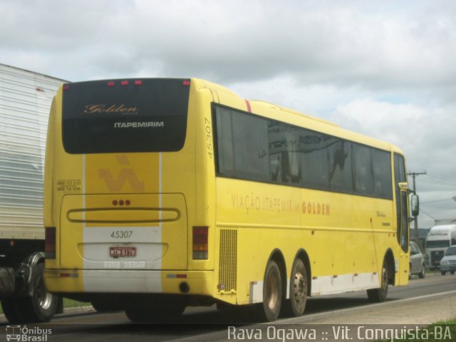 Viação Itapemirim 45307 na cidade de Vitória da Conquista, Bahia, Brasil, por Rava Ogawa. Número da foto: #783402.