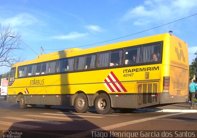 Viação Itapemirim 40147 na cidade de Ribeirão Preto, São Paulo, Brasil, por Tiago Henrique Garcia dos Santos. ID da foto: 785199.