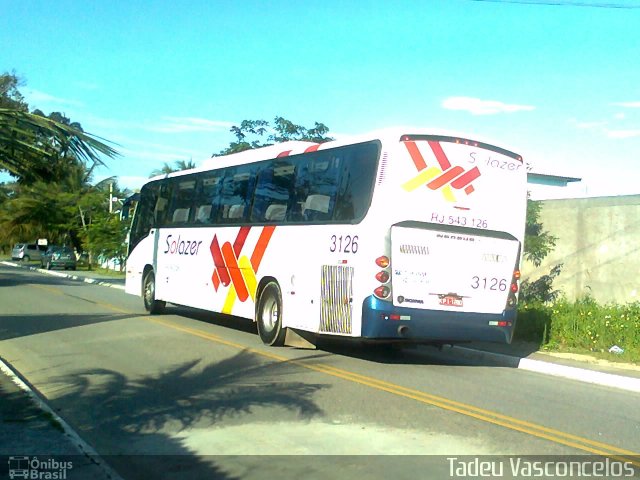 Solazer Transportes e Turismo 3126 na cidade de Cabo Frio, Rio de Janeiro, Brasil, por Tadeu Vasconcelos. ID da foto: 788415.