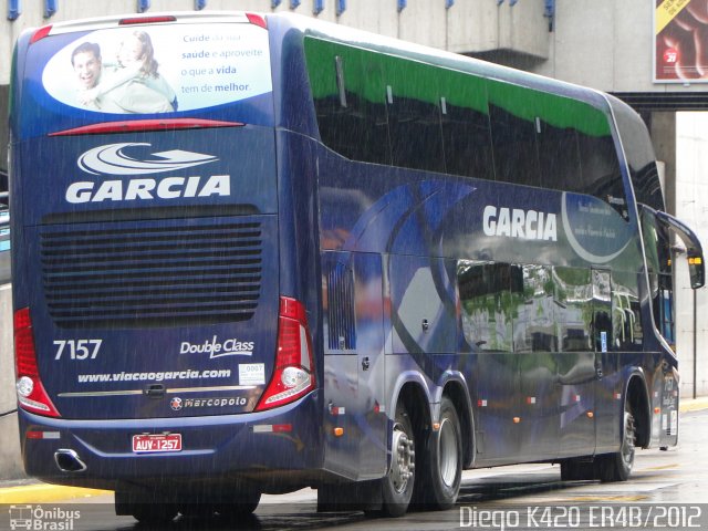 Viação Garcia 7157 na cidade de São Paulo, São Paulo, Brasil, por Diego K420 . ID da foto: 791353.