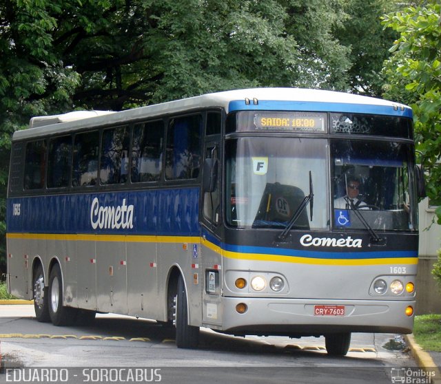 Viação Cometa 1603 na cidade de São Paulo, São Paulo, Brasil, por EDUARDO - SOROCABUS. ID da foto: 796379.