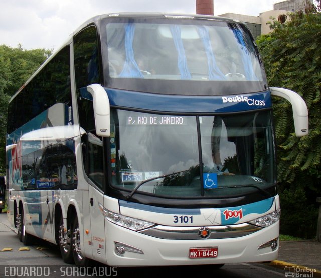 Auto Viação 1001 3101 na cidade de São Paulo, São Paulo, Brasil, por EDUARDO - SOROCABUS. Número da foto: #796392.