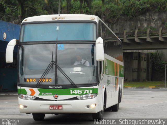 Cia. São Geraldo de Viação 14670 na cidade de Santos, São Paulo, Brasil, por Matheus  Scheguschewsky. Número da foto: #758553.