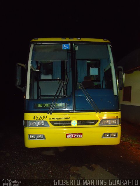 Viação Itapemirim 45209 na cidade de Guaraí, Tocantins, Brasil, por Gilberto Martins. Número da foto: #798130.