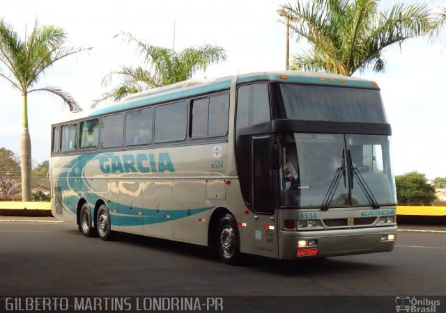 Viação Garcia 6534 na cidade de Londrina, Paraná, Brasil, por Gilberto Martins. ID da foto: 799457.