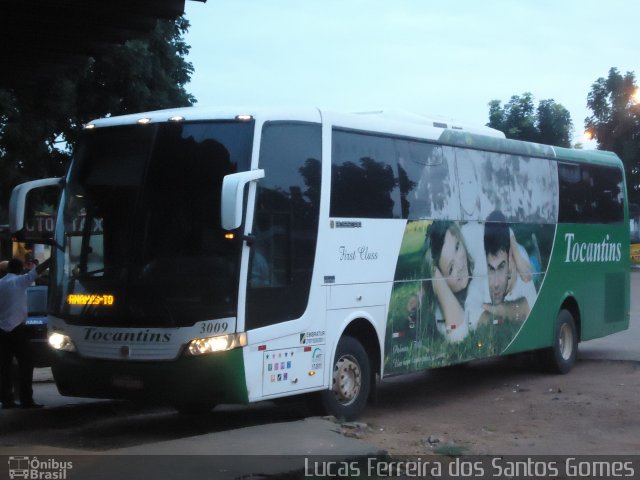 Tocantins Transportes e Turismo 3009 na cidade de Araguatins, Tocantins, Brasil, por Lucas Ferreira dos Santos Gomes. Número da foto: #800010.