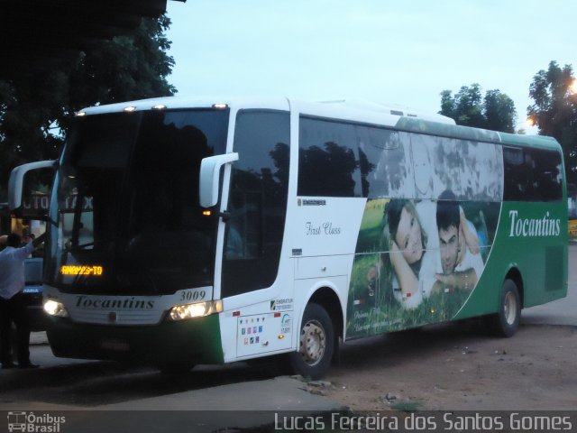 Tocantins Transportes e Turismo 3009 na cidade de Araguatins, Tocantins, Brasil, por Lucas Ferreira dos Santos Gomes. ID da foto: 800010.