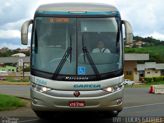 Viação Garcia 7686 na cidade de Imbaú, Paraná, Brasil, por Lucas Gabriel. Número da foto: #800745.