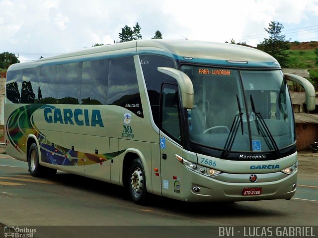 Viação Garcia 7686 na cidade de Imbaú, Paraná, Brasil, por Lucas Gabriel. Número da foto: #800730.