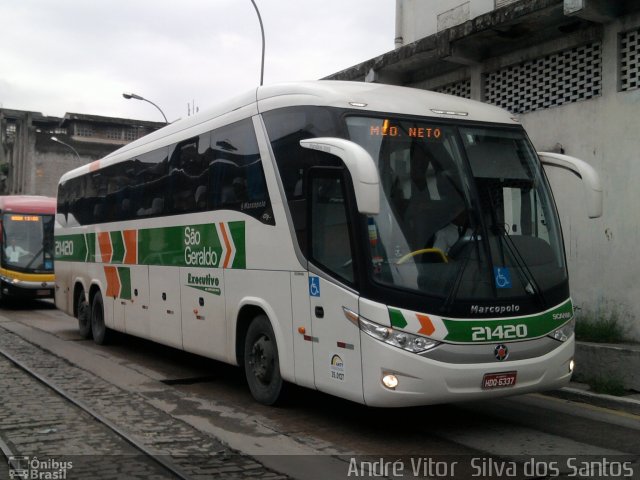 Cia. São Geraldo de Viação 21420 na cidade de Rio de Janeiro, Rio de Janeiro, Brasil, por André Vitor  Silva dos Santos. Número da foto: #800172.