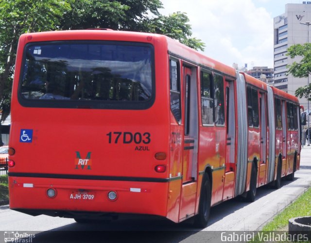 Expresso Azul 17D03 na cidade de Curitiba, Paraná, Brasil, por Gabriel Valladares. Número da foto: #801417.