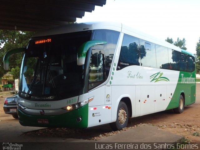 Tocantins Transportes e Turismo 3021 na cidade de Araguatins, Tocantins, Brasil, por Lucas Ferreira dos Santos Gomes. ID da foto: 803848.