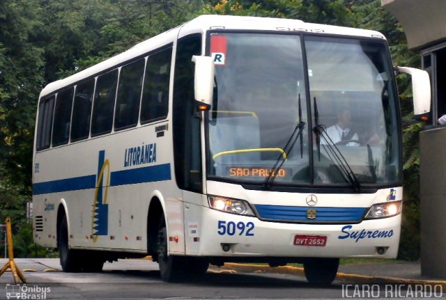 Litorânea Transportes Coletivos 5092 na cidade de São Paulo, São Paulo, Brasil, por Icaro Ricardo Quadros Evangelista. Número da foto: #806151.
