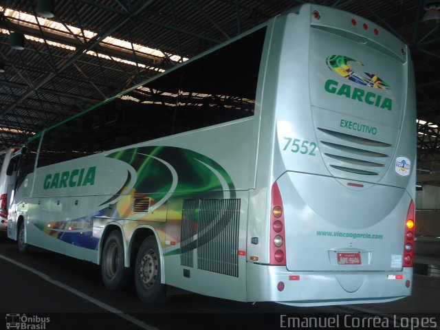 Viação Garcia 7552 na cidade de Bauru, São Paulo, Brasil, por Emanuel Corrêa Lopes. Número da foto: #808386.