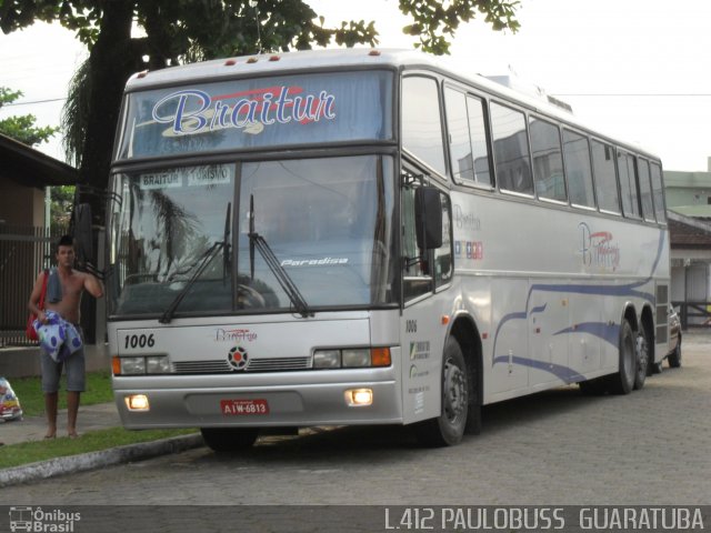 Braitur Turismo 1006 na cidade de Guaratuba, Paraná, Brasil, por Paulobuss  Guaratuba. ID da foto: 810038.