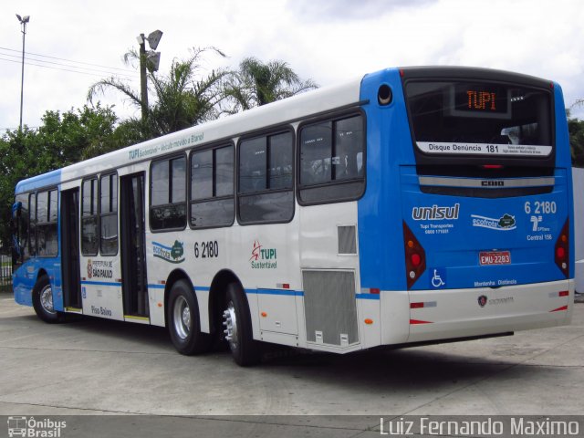 TUPI - Transportes Urbanos Piratininga 6 2180 na cidade de São Paulo, São Paulo, Brasil, por Luiz Fernando Maximo. Número da foto: #813433.