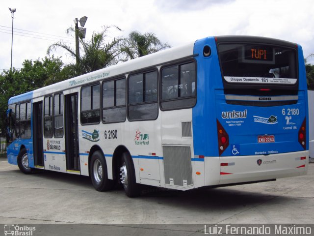 TUPI - Transportes Urbanos Piratininga 6 2180 na cidade de São Paulo, São Paulo, Brasil, por Luiz Fernando Maximo. ID da foto: 813433.