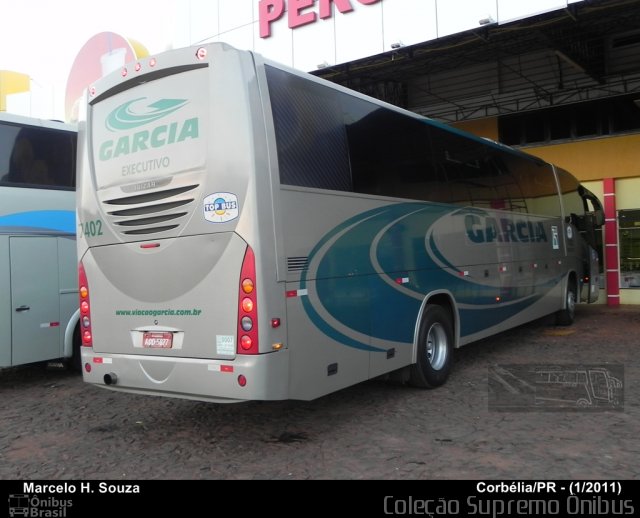 Viação Garcia 7402 na cidade de Corbélia, Paraná, Brasil, por Marcelo H.  Souza. Número da foto: #815933.