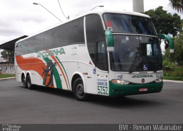 Empresa de Transportes Andorinha 5252 na cidade de Bauru, São Paulo, Brasil, por Renan Watanabe. ID da foto: 816588.