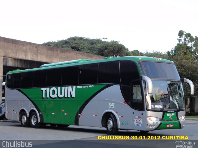 Transporte e Turismo Tiquin 3355 na cidade de Curitiba, Paraná, Brasil, por Paulo Roberto Chulis. Número da foto: #819937.