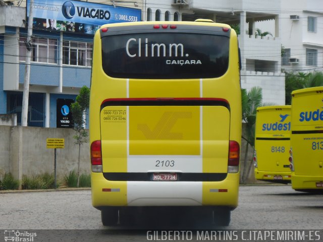 Kaissara - Viação Caiçara 2103 na cidade de Cachoeiro de Itapemirim, Espírito Santo, Brasil, por Gilberto Martins. Número da foto: #819476.