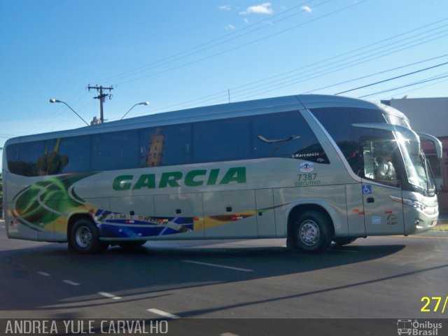 Viação Garcia 7387 na cidade de Londrina, Paraná, Brasil, por Andrea Yule Carvalho. Número da foto: #764939.