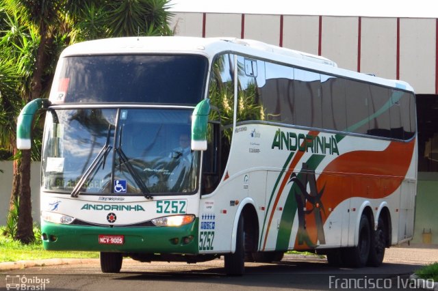 Empresa de Transportes Andorinha 5252 na cidade de Ourinhos, São Paulo, Brasil, por Francisco Ivano. ID da foto: 770637.