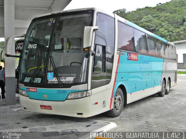 Empresa de Ônibus Nossa Senhora da Penha 35081 na cidade de Guaratuba, Paraná, Brasil, por Paulobuss  Guaratuba. ID da foto: 773705.