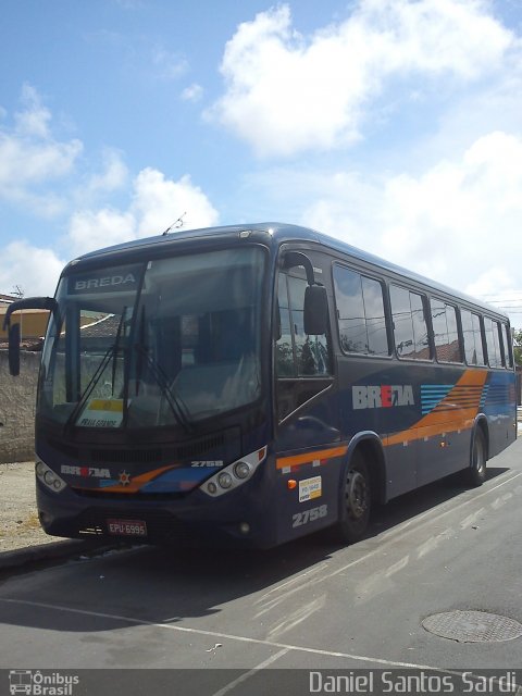 Breda Transportes e Serviços 2758 na cidade de Praia Grande, São Paulo, Brasil, por Daniel Santos Sardi. ID da foto: 773130.