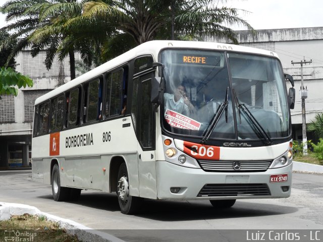 Borborema Imperial Transportes 806 na cidade de Recife, Pernambuco, Brasil, por Luiz Carlos de Santana. ID da foto: 1336153.