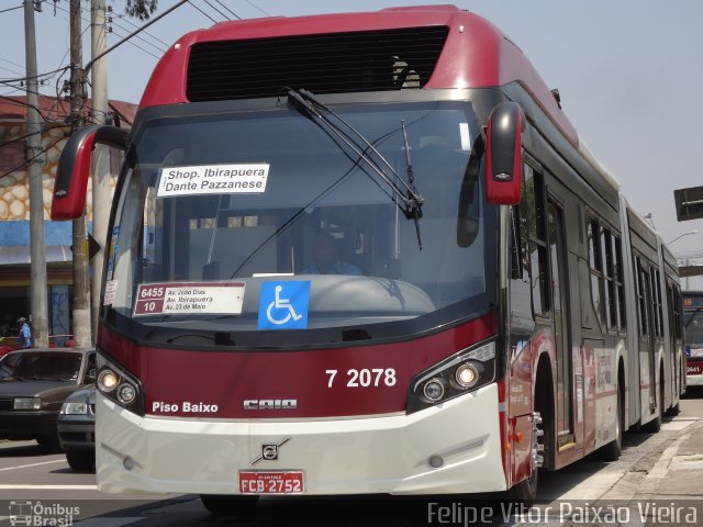 Viação Campo Belo 7 2078 na cidade de São Paulo, São Paulo, Brasil, por Felipe Vitor Paixão Vieira. Número da foto: #1336984.