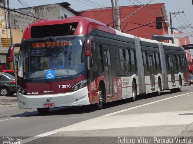 Viação Campo Belo 7 2076 na cidade de São Paulo, São Paulo, Brasil, por Felipe Vitor Paixão Vieira. Número da foto: #1336987.