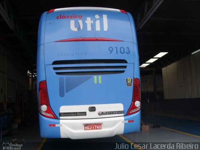 UTIL - União Transporte Interestadual de Luxo 9103 na cidade de Belo Horizonte, Minas Gerais, Brasil, por Julio Cesar Lacerda Ribeiro. Número da foto: #1342226.