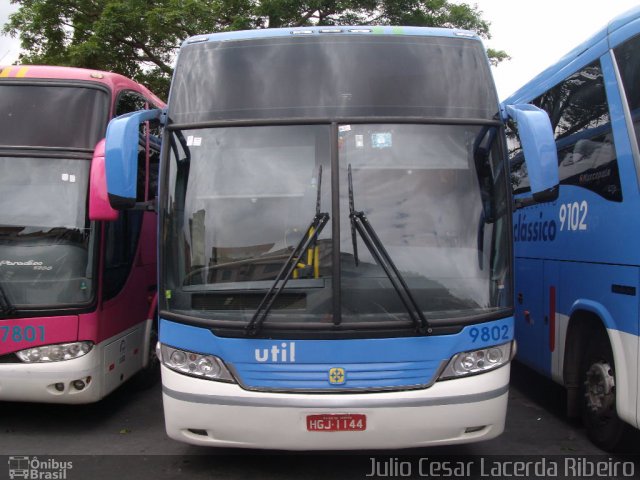 UTIL - União Transporte Interestadual de Luxo 9802 na cidade de Belo Horizonte, Minas Gerais, Brasil, por Julio Cesar Lacerda Ribeiro. Número da foto: #1344957.