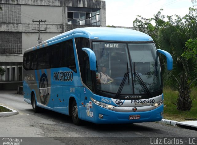 Auto Viação Progresso 6091 na cidade de Recife, Pernambuco, Brasil, por Luiz Carlos de Santana. ID da foto: 1344329.