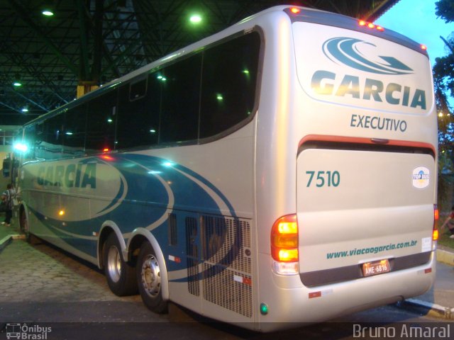 Viação Garcia 7510 na cidade de Bauru, São Paulo, Brasil, por Bruno Amaral. Número da foto: #1346702.