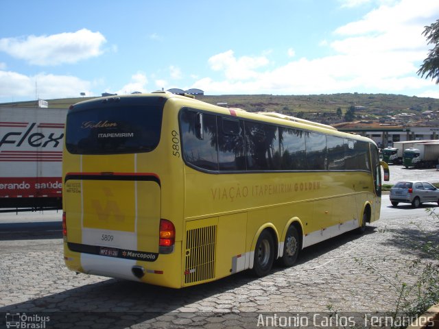 Viação Itapemirim 5809 na cidade de João Monlevade, Minas Gerais, Brasil, por Antonio Carlos Fernandes. ID da foto: 1348001.