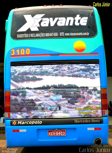 Viação Xavante 3100 na cidade de Goiânia, Goiás, Brasil, por Carlos Júnior. Número da foto: #1349662.