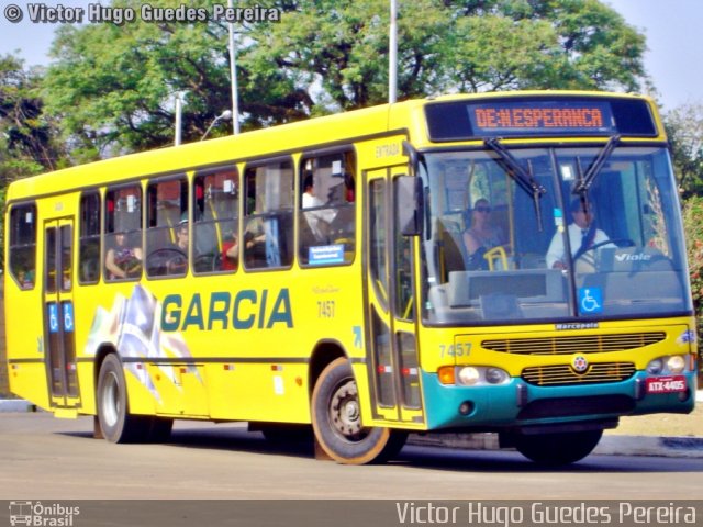 Viação Garcia 7457 na cidade de Maringá, Paraná, Brasil, por Victor Hugo Guedes Pereira. Número da foto: #1317981.