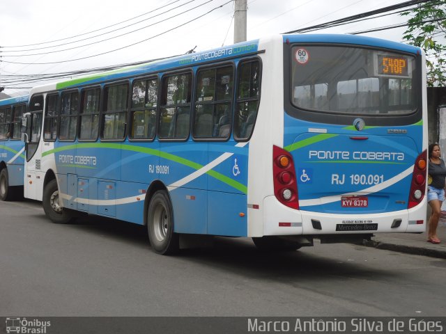 Viação Ponte Coberta RJ 190.091 na cidade de Rio de Janeiro, Rio de Janeiro, Brasil, por Marco Antônio Silva de Góes. Número da foto: #1357128.