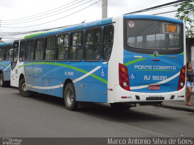 Viação Ponte Coberta RJ 190.091 na cidade de Rio de Janeiro, Rio de Janeiro, Brasil, por Marco Antônio Silva de Góes. ID da foto: 1357128.