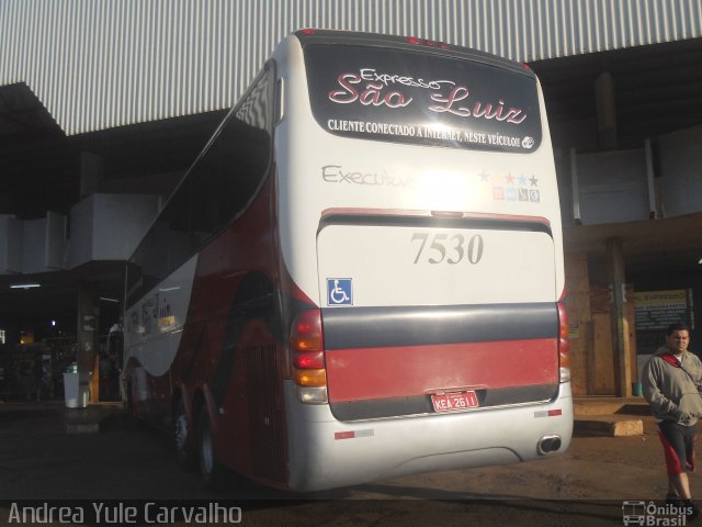 Expresso São Luiz 7530 na cidade de Rio Verde, Goiás, Brasil, por Andrea Yule Carvalho. Número da foto: #1357498.