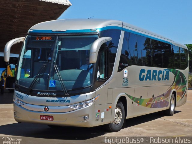 Viação Garcia 7386 na cidade de Maringá, Paraná, Brasil, por Robson Alves. ID da foto: 1367228.