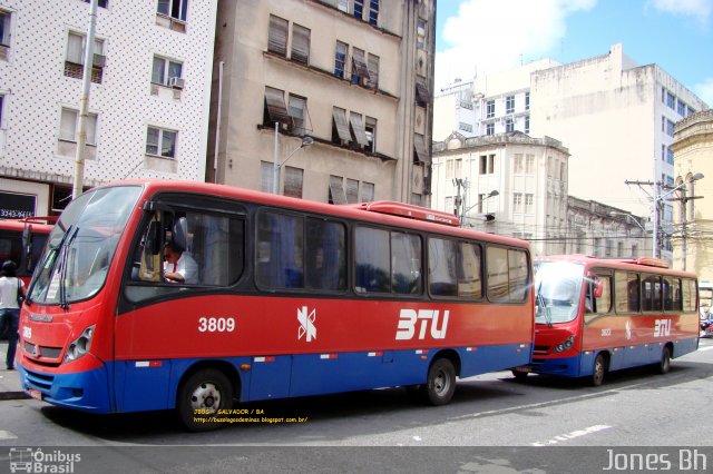 BTU - Bahia Transportes Urbanos 3809 na cidade de Salvador, Bahia, Brasil, por Jones Bh. Número da foto: #1368585.
