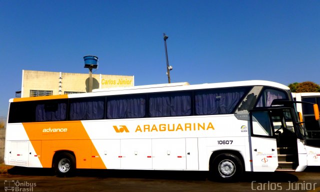 Viação Araguarina 10607 na cidade de Goiânia, Goiás, Brasil, por Carlos Júnior. ID da foto: 1373375.