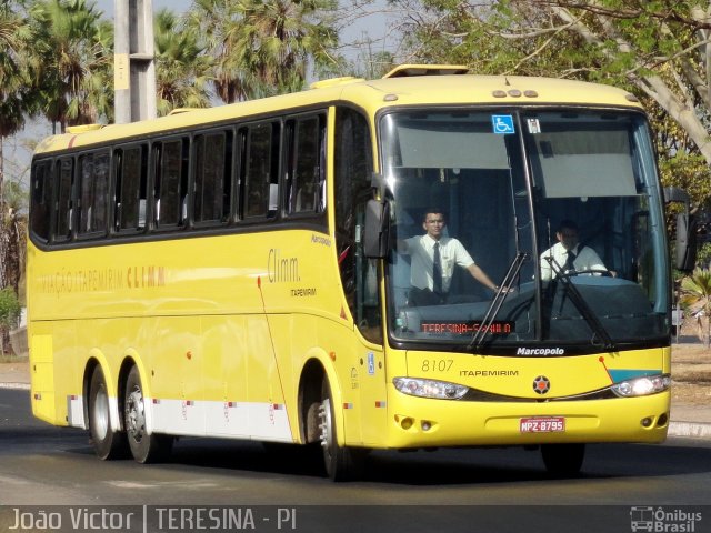 Viação Itapemirim 8107 na cidade de Teresina, Piauí, Brasil, por João Victor. ID da foto: 1377801.