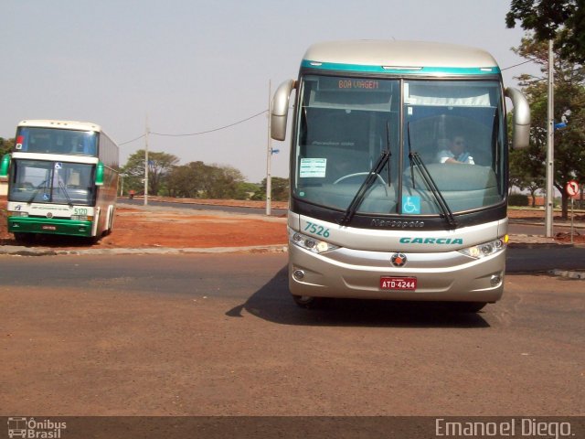 Viação Garcia 7526 na cidade de Mandaguari, Paraná, Brasil, por Emanoel Diego.. Número da foto: #1323601.